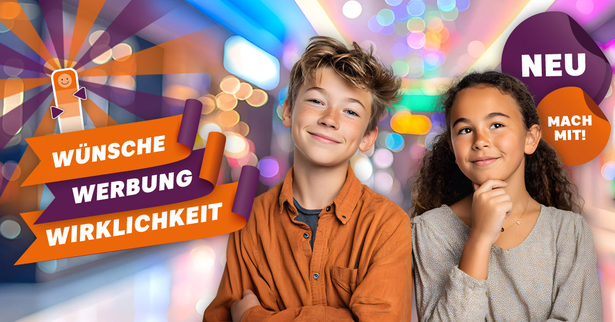 Mädchen und Junge, die sich in einer bunten Welt befinden